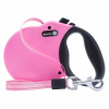 Alcott/Duncun Adventure Retractable Leash Pink - reflexné navíjacie vodítko pre psa, ružové - S