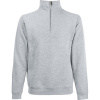 Fruit of the Loom Mikina Premium Zip Neck Sweat s 1/4 zipem COT-16203261014 4XL Melír šedá