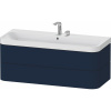 DURAVIT Happy D.2 Plus c-shaped závesná skrinka s nábytkovým umývadlom s dvomi otvormi, 2 zásuvky, 1175 x 490 x 480 mm, nočná modrá matná lakovaná, HP4349E98980000