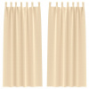 Závesy so záclonami 2 ks Krémová Polyester