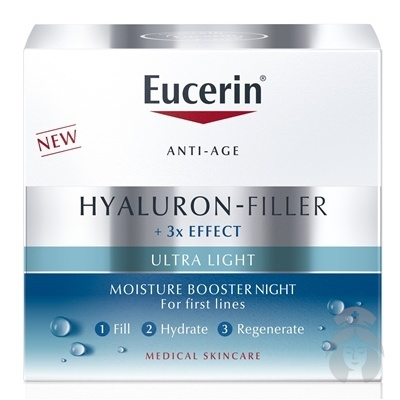 Eucerin Hyaluron 3 x effect Nočný Hydratačný Booster anti-age ultra ľahký 50 ml