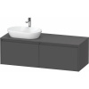 DURAVIT Ketho 2 závesná skrinka pod umývadlo na dosku (umývadlo vľavo), 2 zásuvky, 1400 x 550 x 459 mm, grafit matný, K24888L49490000