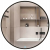 Kúpeľňové zrkadlo - Galakor kruhové nástenné zrkadlo BL00015411 800 x 800 mm (Okrúhly rám LED zrkadla čierny 80 dotykový spínač)