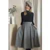 Zavinovacia sukňa tartan Alica šedá - M/L
