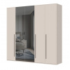 JL Päťdverová šatníková skriňa so zrkadlom Baptiste-béžová