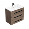 Swiss aqua technologies Koupelnová skříňka s černou úchytkou a umyvadlem SAT Cube Way 80x76,5x46 cm dub Wellington mat CUBE46C803DWMOD