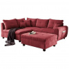 MID.YOU ROHOVÁ SEDACIA SÚPRAVA, textil, kompozitné drevo, bobuľová - Sedačky - 002220035704