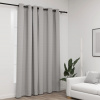 vidaXL Zatemňovací záves, ľanový vzhľad, krúžky, sivý 290x245 cm - Sivá - 63105-17964