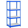 Manutan Expert Kovový regál Rapid 1, 198 x 91,5 x 45,5 cm, 600 kg/polica, 4 laminované police, modrý