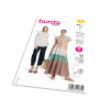 Strih Burda 5823 - Šaty so sťahovaním v páse, maxi šaty, blúzka so stojačikom