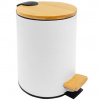 Aqualine Bambusový odpadkový kôš 5 l SoftClose, matná biela BI007