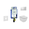 GEBERIT Modul na závesné WC s tlačidlom Sigma30, matný chróm/chróm + Ideal Standard Tesi - WC a doska, Aquablade, SoftClose