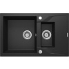 Deante Andante, granitový drez 780x490x194 mm + priestorovo úsporný sifón, 1,5komorový, grafitová metalik, ZQN_G513