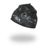 Little Angel Čiapka podšitá Outlast® - čierna gitary/čierna Veľ. 7 (58-62 cm)