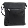 Crossbody dámska kabelka v kvetovanom dizajne čierna 5432-BB