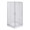 Deante Funkia, štvorcový sprchový kút 80x80 cm, výška 185cm, 5mm matné sklo, chrómový profil, KYC_642K