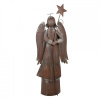 Clayre & Eef Hnedo-hrdzavá kovová dekorácia anjel s hviezdou Angel - 48*18*133 cm - Clayre & Eef