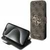 Guess PU Leather 4G Metal Logo Book iPhone 15 Pro Max hnedé