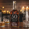Originálna sklenená fľaša s gravírovaním k 50. narodeninám