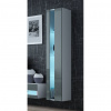 Cama Meble Závesná vitrína VIGO NEW 180, biely mat/sivý lesk