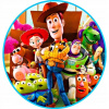 CUKROVÁ TLAČ jedlý obrázok na tortu Cukrová hmota TOY STORY ANDY CHUDY + MENO #12