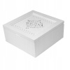 Herbaciarka drevené biele retro veľká 18x18 cm (Herbaciarka drevené biele retro veľká 18x18 cm)
