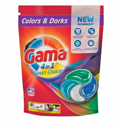 Gama Colors & Darks 4 in 1 Smart Choice kapsule na pranie - 60 ks