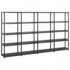 zahrada-XL Regál s 5 úložnými poličkami čierny 284x38x170 cm plastový 3059860