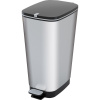 Kôš KIS Chic Bin Steel Effect, L, 50 lit., 44,5x29x60,5 cm, na odpad, s pedálom