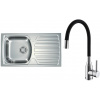 Set Alveus (dřez Basic 170 Natur, velká výpusť + baterie Mintas Černá/Chrom) SETA23209