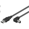 PREMIUMCORD Kabel USB 2.0 A-B propojovací 1m - zahnutý B konektor 90° ku2ab1-90