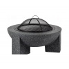 Estilo Home | Prenosné ohnisko s roštom 79,5x38 cm, čierna/tmavá žula | EH0061
