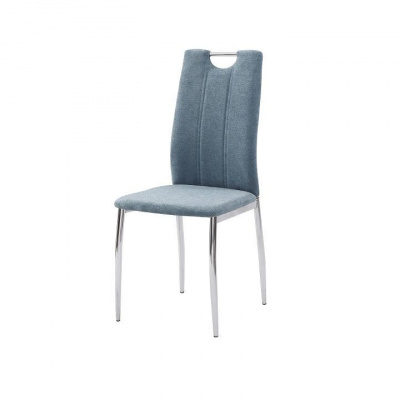 Tempo Kondela Jedálenská stolička, azúrová látka/chróm, OLIVA NEW (42x96x52cm)
