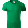 Malfini Slim fit V-NECK Pánske tričko 146 stredne zelená L