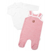 Baby Nellys 2-dielna súpravička Star, body dl. rukáv + pletené dupačky, růžové Baby Nellys