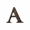 Písmeno A kovové 8cm Hnedé