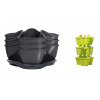 PlasticFuture Květináč na bylinky COUBI HERBAL 29,5 cm grafitový