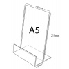 Plexi stojánek zásobník A5 na výšku (s přednosem) - A5 - 215 x 155 mm - 1 ks