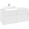VILLEROY & BOCH Collaro závesná skrinka pod umývadlo na dosku (umývadlo vľavo), 4 zásuvky, 1200 x 500 x 548 mm, White Matt, C07100MS
