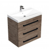 Swiss aqua technologies Koupelnová skříňka s černou úchytkou a umyvadlem SAT Cube Way 80x76,5x46 cm dub Wellington mat CUBE46C803DWVER