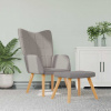 zahrada-XL Relaxačné kreslo s podnožkou, sivohnedé, látka 327939