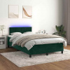 Box spring postel s matrací a LED tmavě zelená 120x200 cm samet 3134396