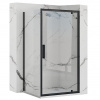 Rea Rapid Swing, rohový sprchovací kút 120 (dvere) x 80 (stena) x 195 cm, 6mm číre sklo, čierny profil, KPL-009934