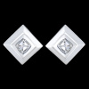 Silver.ag Náušnice strieborné, CZ, štvorec E1092