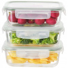 SKLENENÉ NÁDOBY NA POTRAVINY, HERMETICKÉ, SADA 3ks, OBEDOVÉ BOXY Frigo