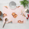 Biante Detské bavlnené prestieranie na stôl Sandra SA-533 Austrálske zvieratká na ružovom 35x45 cm