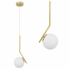 Stropná lampa visiaca sklenená guľa z bieleho zlata G106-1W Gold White