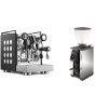 Rocket Espresso Appartamento, black/white + Stone Espresso Pebble, chrome