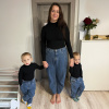Trojset- Baggy jeans Veľkosť dieťa 1: 86/92, Veľkosť dieťa 2: 134/140, Veľkosť mama: XS/S