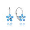 MINET JMAD0043BE01 - MINET Třpytivé stříbrné náušnice KYTIČKY s modrými opálky a zirkonem